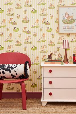 Story Time wallpaper in Daisy Stripe (PB015-DS-Roll)