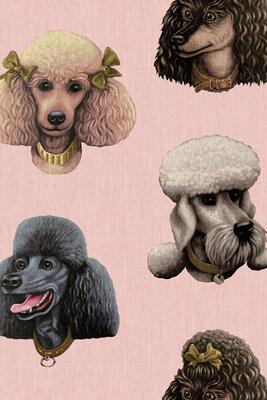 Poodle Parlour wallpaper in Pink Paws (PB012-PP-Roll) 