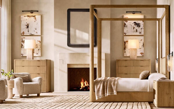 Cambria bed collection in European white oak