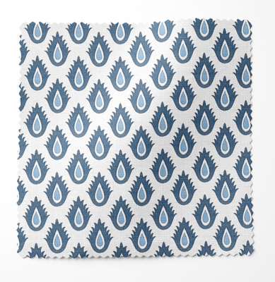 Kingston fabric in Light & Dark Blue; lead time is four to six weeks