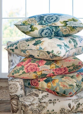 Hidcote fabric color series: Neutral, White, Mineral, Beige & Coral, Lavender & Blues.