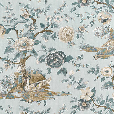 Forest Lodge fabric in Spa Blue