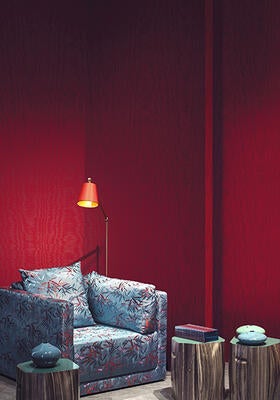 Elba Wallcovering in Red