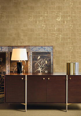 Kyushu Wallcovering in Metallic Gold