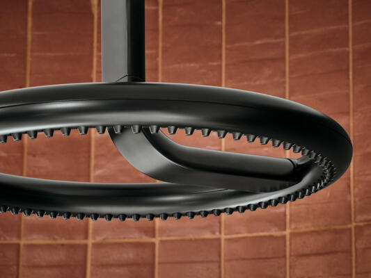 The Halo shower head celebrates both negative and positive space