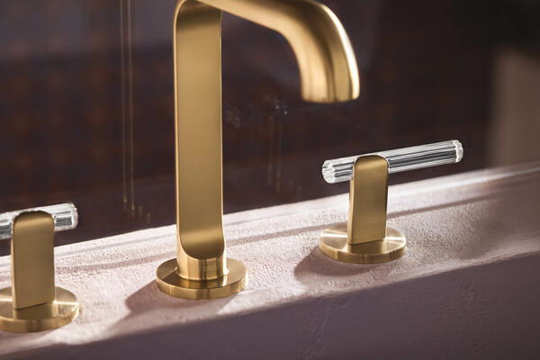 With reeded glass and sleek metal, the collection echoes Italian modernism’s playful materiality