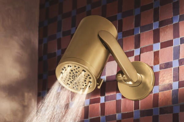 The Sconce shower head offers a play on proportion and scale