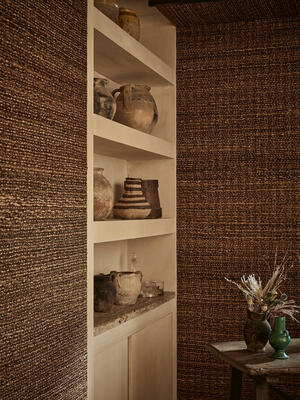 Tressage wallcovering in Bark