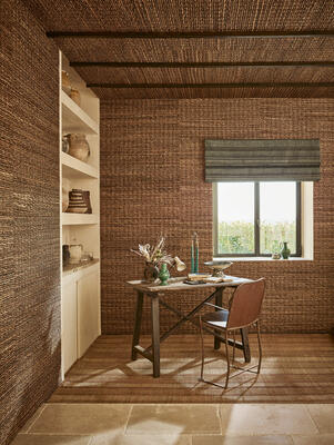 Tressage wallcovering in Bark