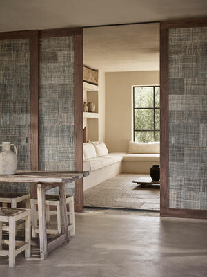 Synamay Stitch wallcovering in Atlantic