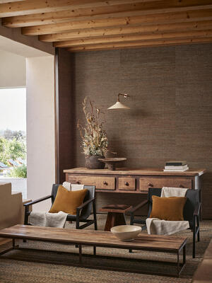 Plait wallcovering in Bark