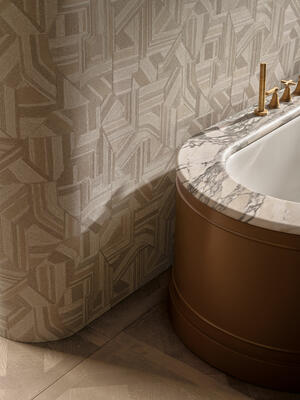 Modulo wallcovering in Jicama