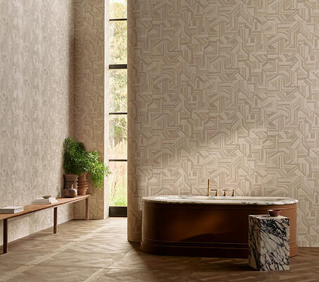 Modulo wallcovering in Jicama