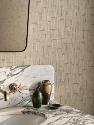 Kabu wallcovering in Soapstone