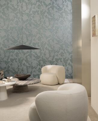 Avra from the Zephyr wallcovering collection by Arte is inspired by the god of the west wind 