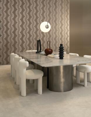 Kyma from the Zephyr wallcovering collection by Arte is inspired by the god of the west wind 