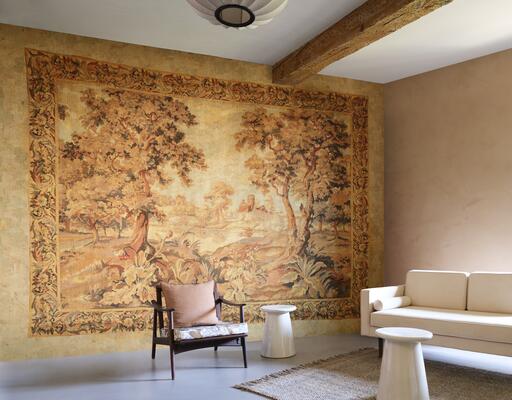Escapade from Les Tapisseries by Arte is inspired by antique tapestries 