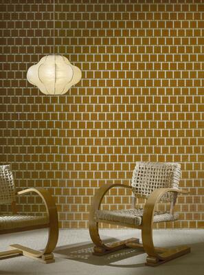Cabochon from the Allures wallcovering collection by Arte features precise rows of velvet squares