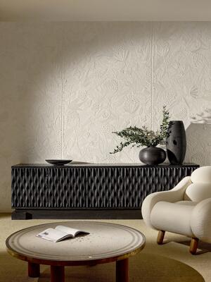 Eclosion from the Allures wallcovering collection by Arte features striking surface details