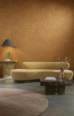 Amarna from the Memphis wallcovering collection by Arte reinterprets Egyptian-inspired motifs