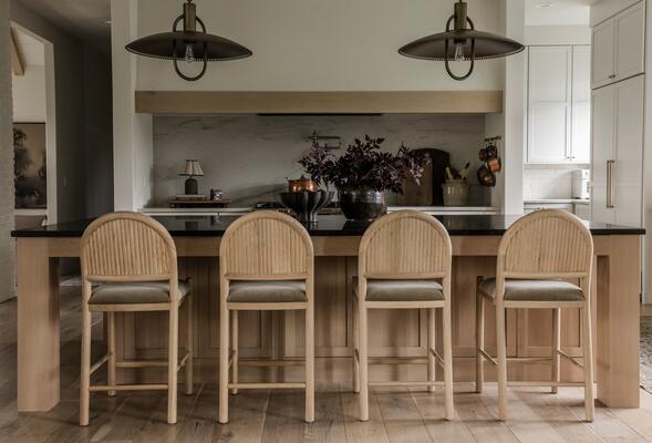 Bennett counter stools in light oak from the Black Birch Homes x Co.House Designs collection