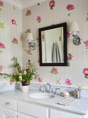 Beach Roses has the charm of a whimsical trompe l’œil botanical study