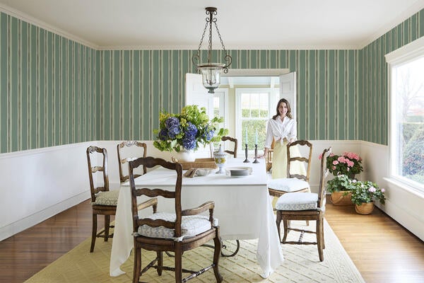 Cabana Stripe is a painterly design that feels both relaxed and architectural