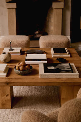 Eik square coffee table made from knotted French oak with an oil finish