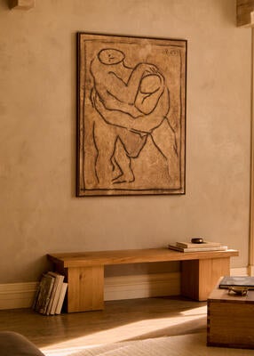 Eik bench, made of a solid beam of French oak