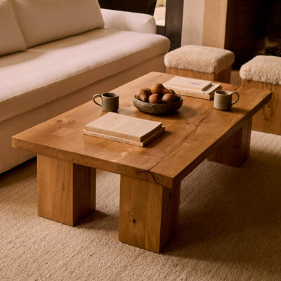 Eik rectangular coffee table made from knotted French oak with an oil finish