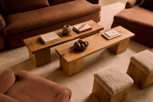 Eik benches styled as a set