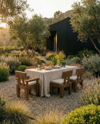 Oli outdoor chairs are made from Basralocus, a marine-grade wood sourced from South America 