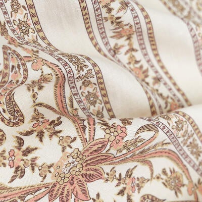 Srinagar Stripe in Toast & Salmon on Parchment