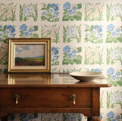 Flower Patch wallpaper in River (MKS091-RI-Roll)