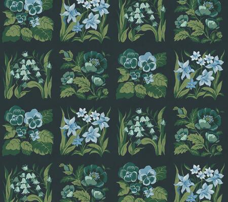 Flower Patch wallpaper in Teal (MKS091-TE-Roll)