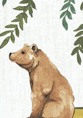 Close-up of Willow Wood decorative textile wallpaper in Linen (DECO24-MKS084-LI)