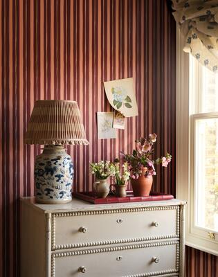 Palette Stripe wallpaper in Plum (MKS086-PL-Roll)