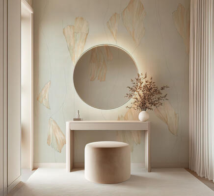 Alae hand-painted wallcovering in Radiant