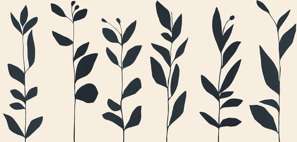 Wildflowers hand-painted wallcovering in Creme