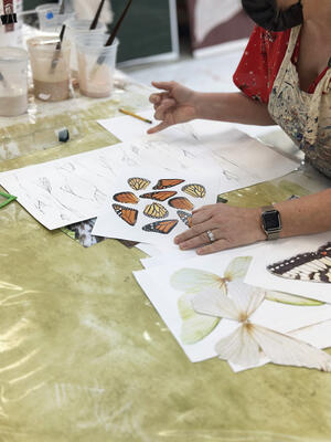 Process details for Alae hand-painted wallcovering