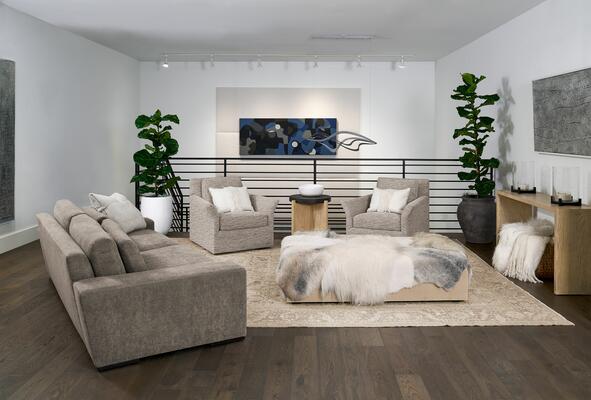 Melody swivel chairs, Charlotte ottoman, Derby sofa