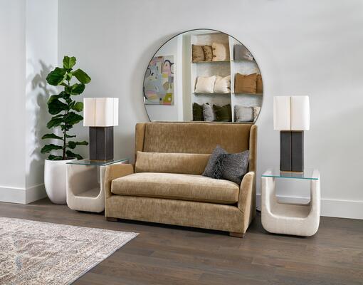 Luge end tables, Selene settee