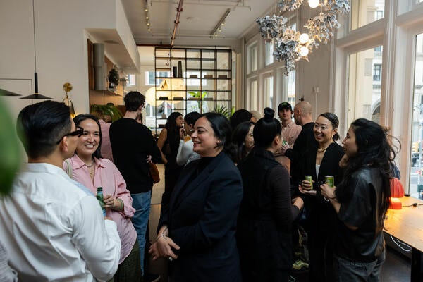 Guests celebrating Hwang Bishop’s Bloom collection at the intimate Manhattan launch