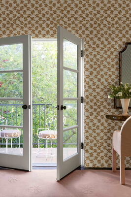 Whippersnapper vanity chair, Bambino vintage chairs, Tinta wallcovering, Bella rug