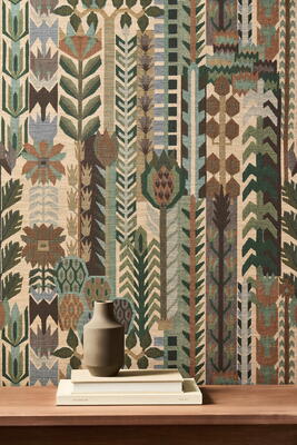 Kuparr wallpaper in Evergreen/Terracotta