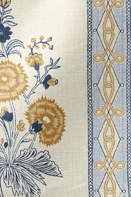 Salomone fabric in Blue Gold (FAB-KSI006-BG)