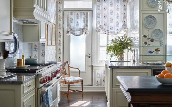 Salomone wallpaper and fabric in Blue Gold (KSI006-BG)