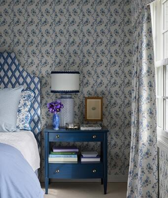 Collete wallpaper in Blue (KSI001-BL)