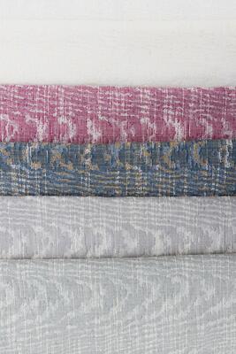 Clio, Muse of History, the Record Keeper; cotton moiré slub for upholstery and window treatments