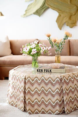 The Ivy ottoman is now available with a skirt